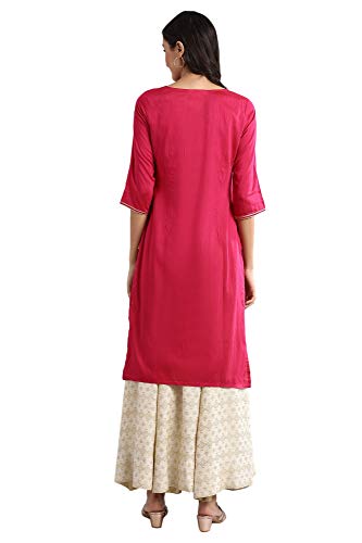 Image of Aurelia Women's Rayon Regular Fit Solid Regular Kurta