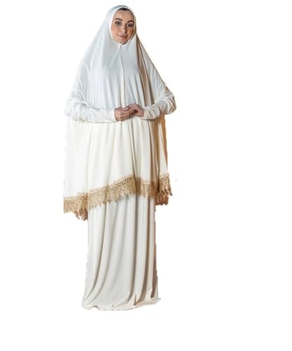 Women's Prayer Dress 2 Pieces Solid Color Plus Long Sleeve | One-Size | Hijab Abaya Suit