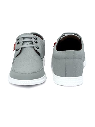 Image of Le Greem Men's Casual Lace-Up Shoes | Lightweight Synthetic Upper | Stylish & Comfortable Sneakers with Anti-Slip Sole - Black