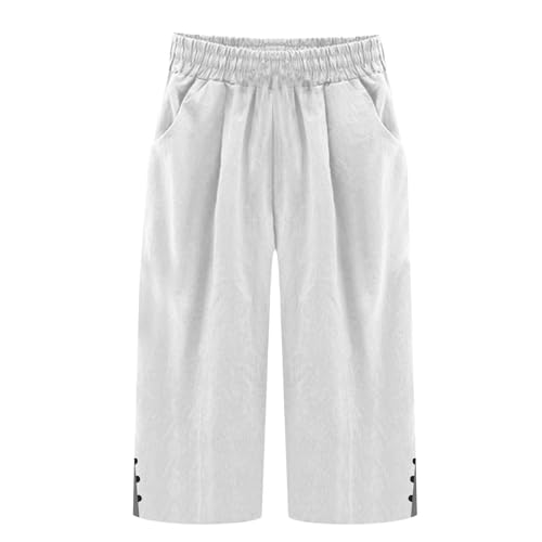 Capri Pants for Women 2025 New Dressy Casual Palazzo Pant with Pockets, Wide Leg Cropped Bermuda Shorts4