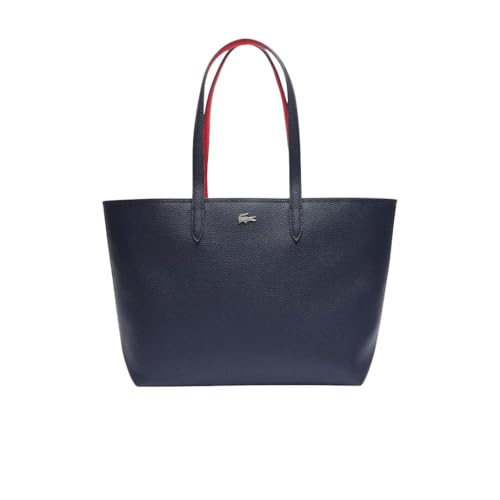 Lacoste Bolsa feminina Anna com zíper, Marine/Rouge, tamanho único