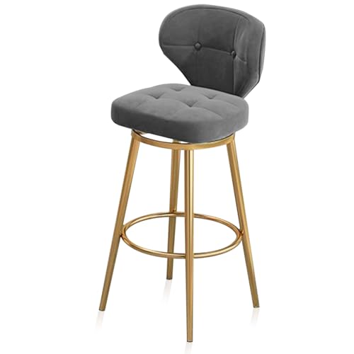Tabourets de bar dorés en velours chic avec dossier confortable pour îlot de cuisine