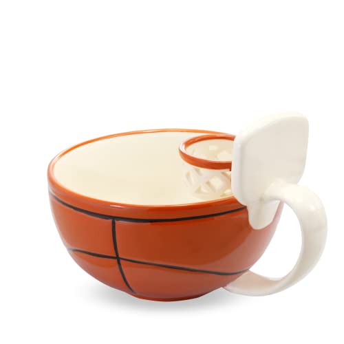 Max'is Creations | The Mug With A Hoop | Ceramic Coffee & Hot Chocolate Mug, Cereal, Soup Bowl | 16Oz Cup | Best Novelty Gift Idea For Coaches, Dad, Mom, Kids, Birthday, Basketball & All Sport Lovers #TOP3