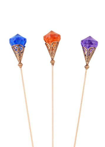Image of Alilang Classic Vintage 3Pcs Hat Brooch Pin Set with Rhinestone and Pearl Accents for Scarves and Hats Lapel Pin Accessories
