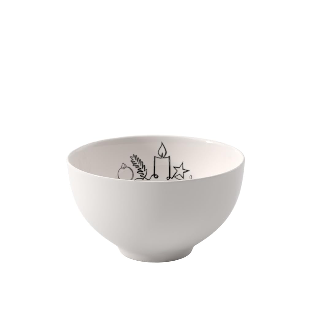 Villeroy & Boch - Statement Lines Bowl Xmas, 470 ml, Premium Porcelain, White