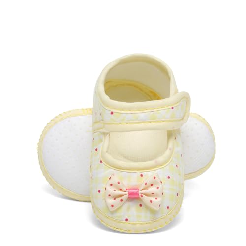 Baby Girl Dress Shoes,Infant Toddler First Walking Mary Jane Flats with Bowknot Non-Slip Soft Sole Wedding Princess 6