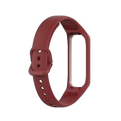 Image of Band Strap Belt with Buckle for Samsung Galaxy Fit E R375 Smart Band (Wine Red) (Note: Not Compatible to Any Other Models Except Samsung Fit E R375 Band) (Wine Red)