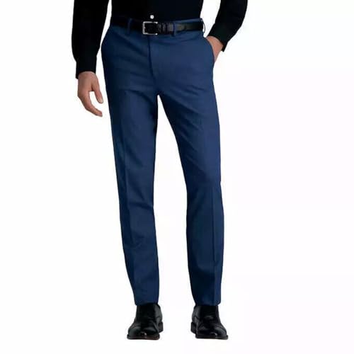 Haggar Men’s Performance Straight Fit 365 Flex Dress Pants (US, Waist Inseam, 32, 30, Regular, Regular, Blue)