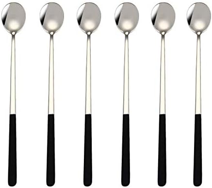 Miniatura 10 de MBBITL - Juego de 6 cucharas de café para hielo (9.0in), color dorado rosa