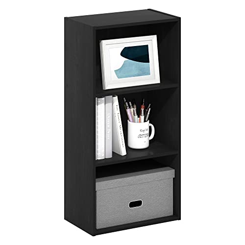 Furinno Luder 3-Tier Open Shelf Bookcase, Blackwood