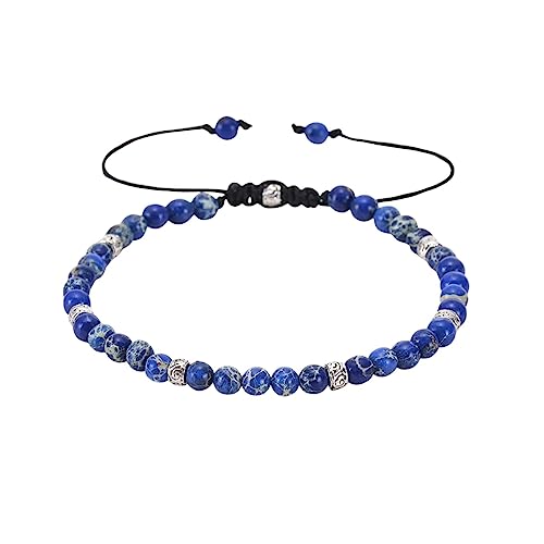 Bracelet en pierre naturelle 4 mm réglable pour éviter les allergies