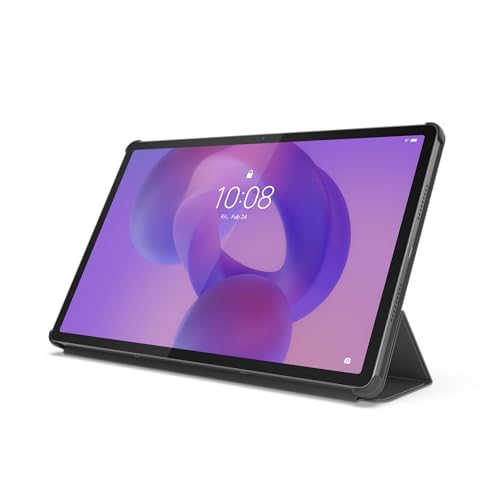 Image of Lenovo Folio Case for Idea Tab Pro, Protective Tablet Cover with Built in Pen Holder, Sleep /Wake Function & Convertible Stand, PU Leather Case, Luna Grey