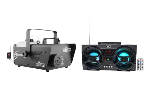 Paquete Audiosavings: Máquina de humo Chauvet DJ H1600 Hurricane 1600 compacta con control DMX y altavoz Bluetooth NYC Acoustics NPB3 de 30 W (2 artículos) miniatura 1