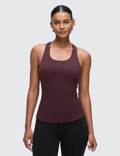Image of CRZ YOGA Butterluxe Racerback Tank Tops | Light Support, Built in Bra, Removable Pads, Yoga, Extremely Soft, Scoop Neck, for Women