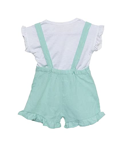 Image of Bold N Elegant Blended Tide Edition Han Summer Suits Cartoon 2 Pc Suspender Dungaree Baby Boy's Girl Clothing Tshirt Shorts For Little Kids