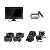 7 inch AHD 4 Channels Split Screen Truck Bus DVR Recorder Monitor Backup Camera with BSD AI Smart Blind Zone Alarm (Color : Monitor add 4 Camera, Size : Without SD Card)