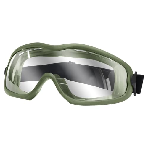 Qavctw Casco táctico Airsoft Militar Gafas de seguridad con lente antivaho para caza, tiro, paintball, ciclismo, color verde