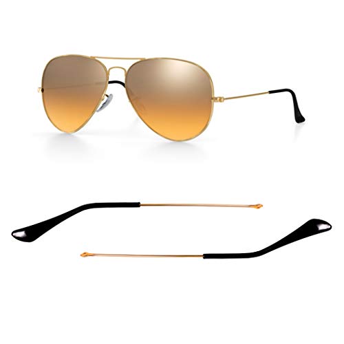 HiCycle2 Temple Arm Tips Replacement For Ray-Ban Aviator Series RB3025 Repair Kit (Gold&Black), Bc03J-Black, Common