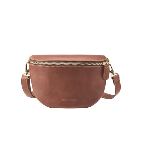 Sac banane en cuir de vachette pour femme marron caramel minimaliste m 2 l