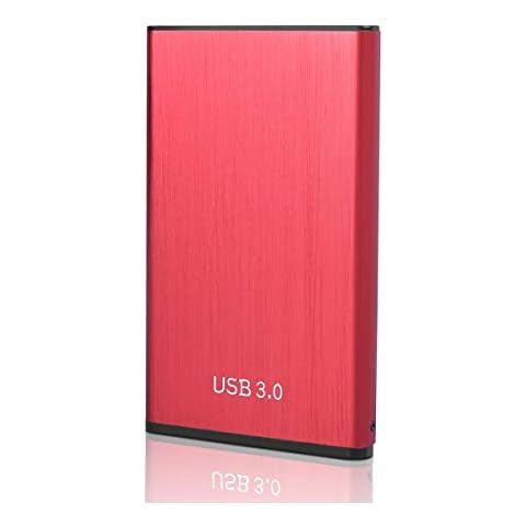 OTCPP External Hard Drive HDD USB3.0 2TB External Hard Drive for PC, Mac, Desktop, Laptop, MacBook, Chromebook, Xbox One, Xbox 360 (2TB, Red) Cover