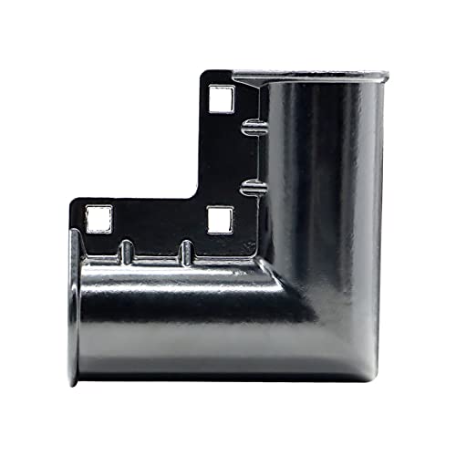 Black 4 Packs Aluminum Chain Link Fence Gate Corners, Gate Elbow With 90 Degree Angle Design For 1-3/8" X 1-3/8" Outdoor Diameter Pipe, Pressed Gate Corner Include Bolts, Easy To Install On Gate #TOP2