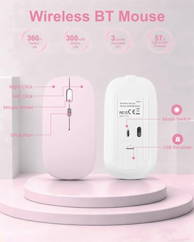 Image of EAMPANG Case with Keyboard Mouse for Samsung Galaxy Tab S10 Lite /S10 FE 5G /S9 FE 10.9 Inch /S9 11 Inch,7 Color Rainbow Backlit Detachable USB-C Keypad Magnetic Cover with Pencil Holder Pink