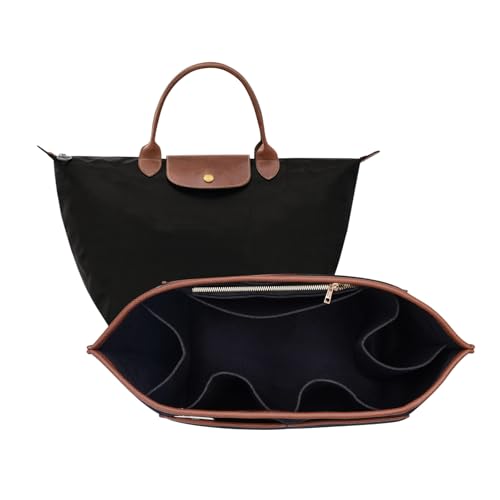 ZTUJO Premium Felt LongChamp Organizer Insert Compatible with Longchamp Le Pliage Energy Shoulder Bag Top Handle Xtra (Black Small)