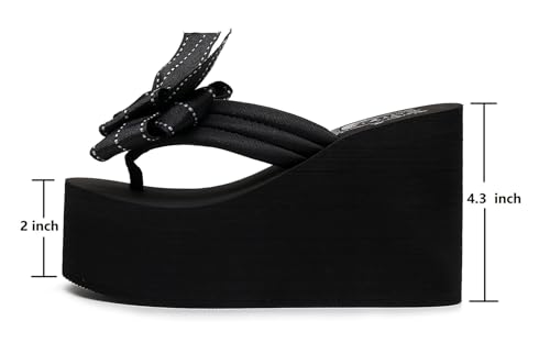 Womens Platform Wedge Flip Flops Chunky High Heel Sandals Beach Thong Heeled Sandal Slippers for Women2