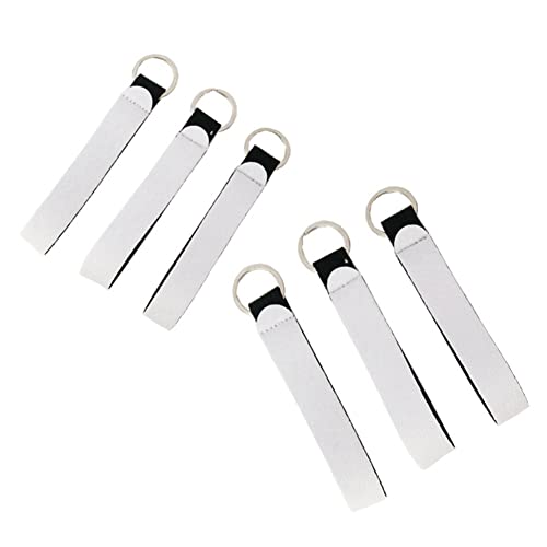 Nvanvmm 40 Pcs Sublimation Keychain Blanks Neoprene Wristlet Keychain Holder Blank Keychain, White, 16*2cm - Image 4