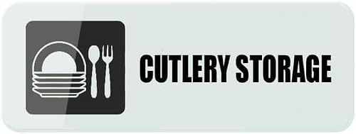 Cutlery Storage Sign, 3 x 10 Inch Acrylic