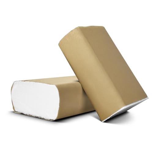 Pack of 400 (2 Packs 200 Per/Pack) 1Ply Z-Fold Hand Paper Towels Sheets White 210cm x 210cm. Dispenser Compatible | Ideal for Kitchen Catering Bathroom Restroom
