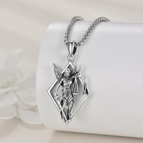 Scales of Justice Necklace Sterling Silver Balance Libra Pendant Justice Jewery Lawyers and Attorneys Themed Gift for Men Women2