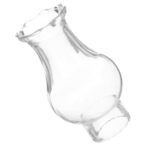 VILLFUL Pantalla de Vidrio Grueso para Lámpara de Aceite con Borde Liso Diseño Floral Elegante Repuesto para Lámparas de Queroseno y Decoración Vintage Mesa