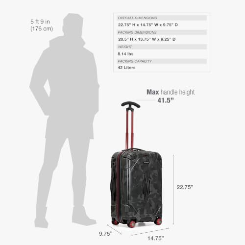 Image of Traveler's Choice Maxporter II Polycarbonate Hardside Trunk with Spinner Wheels, Gray Camo, 22-Inch Carry-on Luggage