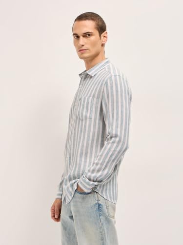 Image of THE Bear House Men's Slim Fit Black Cotton Solid Woven Shirt