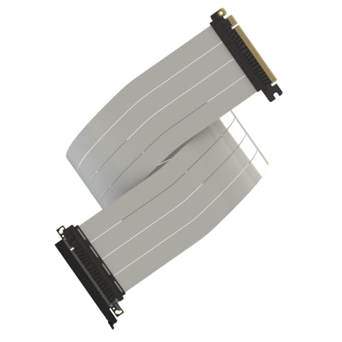 Image of LINKUP PCIE 5.0 Riser Cable | for Vertical GPU Mount | Straight | Graphics Card GPU Ready | Usable with PCIe 4.0 & RX9070 / RTX5090 | 90cm (Total Length: 94cm)