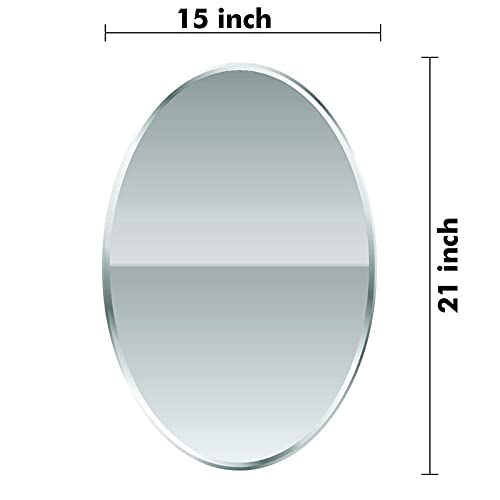 Poojan Enterprises Mirror Glass for Bathroom Wall - Designer Home Decor Mirror for Bedroom, Living Room, Hall, Dressing Room, Washbasin, Makeup Room, Oval Shape (Size - 20X30) (B0DDC6JLHF) Amazon Price History, Amazon Price Tracker