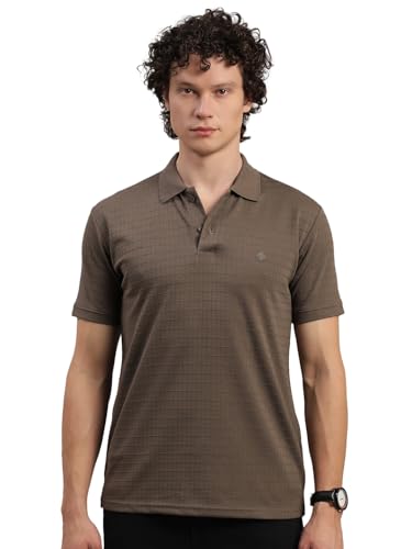 Image of Lux Nitro Men's Self Knitted Premium Cotton Blend Solid Polo T-Shirt | Soft Texture | Classic Collar | Short Sleeve Casual Wear