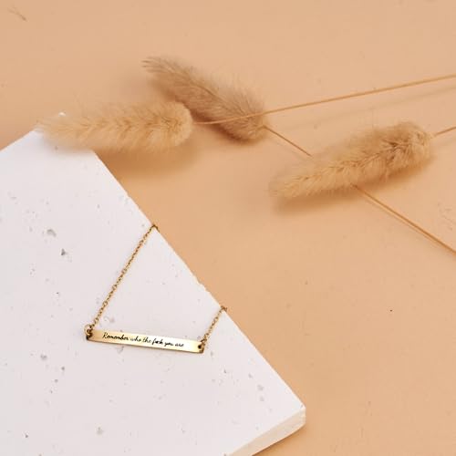 Remember Who The F You Are Bracelet - Remember Who You Are Chain, Motivational Bangle Stainless Steel Engraved Words, Inspirational Chain Jewelry Gifts for Women Friend4