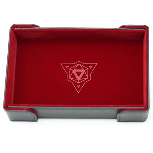 PU Leather Magnetic Folding Portable Dice Tray and Dice Mat for DND and Roleplaying Games - Perfectly Sized for Portability - Die Hard Dice