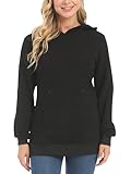 FEOYA SCHWANGERE PFLEGE DAMEN LANGARM STILLEN SHIRT REISSVERSCHLUSS STILLPULLOVER HERBST WINTER WARM STILL SWEATSHIRT CASUAL KAPUZENPULLOVER STILLZEIT XL