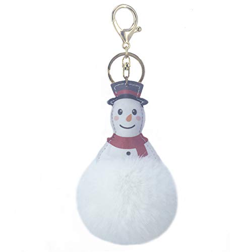 Preisvergleich Produktbild N / A niedlichen Pompon Schneemann Schlüsselanhänger handgemachte Haar Ball Kette Schlüsselring Tasche Anhänger Dekoration Mode Schmuck Schmuck Freunde Geschenke