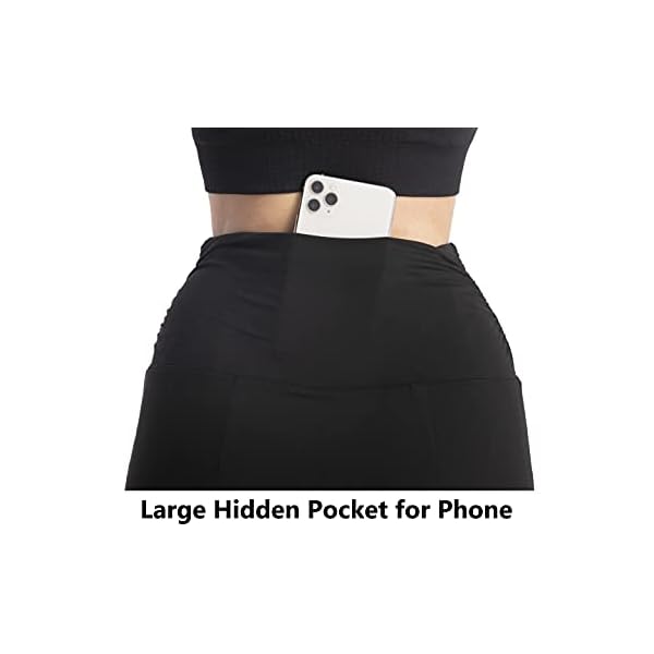 Cityoung-Womens-High-Waist-Long-Skirted-Capri-Pants-Hidden-Pocket-Workout-Active-Modest-Skirt-Leggings Skirted Leggings for Women Dressy Skirt with Leggings Attached Workout Modest Swim Skirts with Capri with Pockets m bk Black