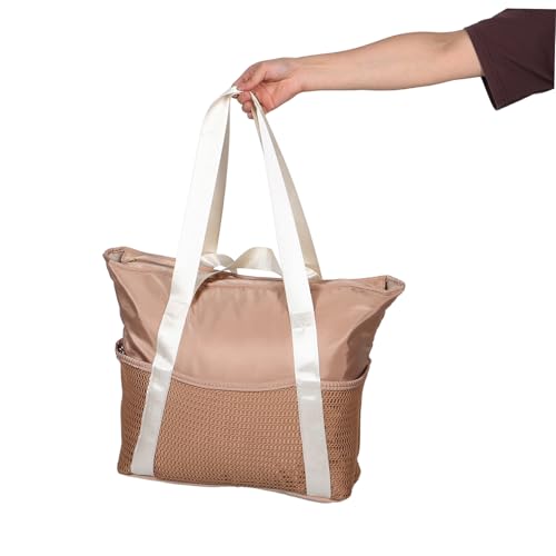 Womens Beach Bag Large Sandproof Tote with Mesh Pocket for Swimming Fitness and Travel Essentials Lightweight Durable Design for Easy Carrying4