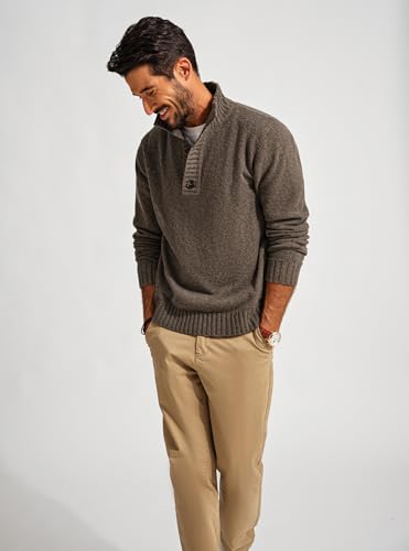 PJ PAUL JONES Mens Pullover Sweaters Quarter Button Sweater Stand Collar Knit Pullovers2