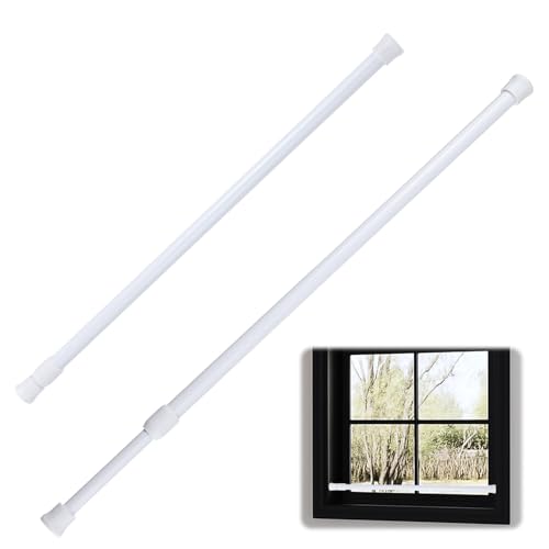 2 Pcs Window Security Bar Adjustable Sliding Door Bars with Rubber Tips 15.7''-27.5'' Window Safety...