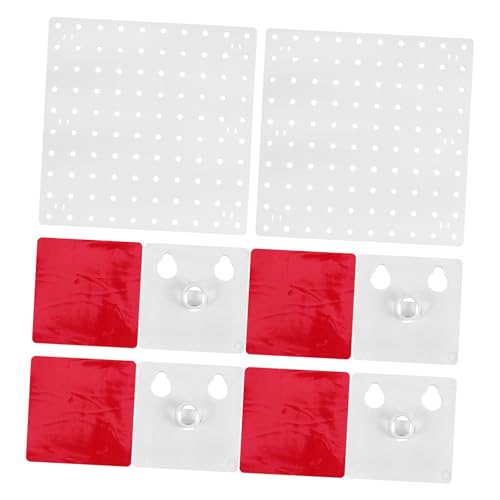 OUNONA Decorative Wall Storage 2pcs Plastic Pegboard Multifunctional Storage Rack 8pcs Accessories White