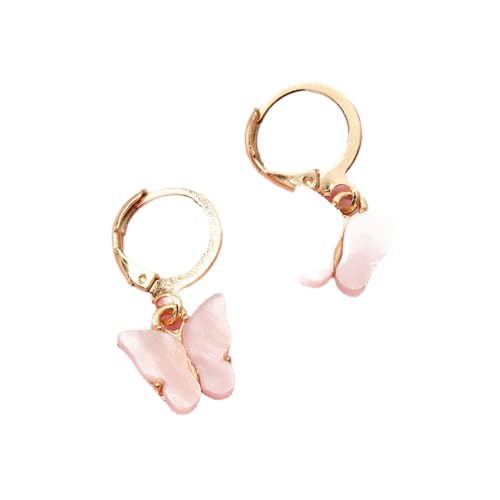 Boucles d'oreilles argent pour femmes légères à goujons papillon acrylique