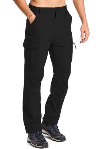 keihTrail Men's Hiking Pants Lightweight Waterproof Cargo Quick Dry Tactical Outdoor Fishing Travel Mountain Work Pants Black XL — view 2
