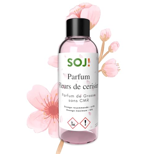 Concentré de Parfum pour Bougies, Création de Bougies, sans CMR de Grasse, 30 ml (Fleurs de cerisier)